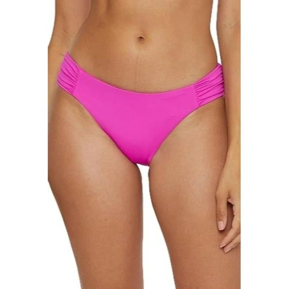 BECCA Muse Bikini Bottom XL Vivid Pink Cheeky Coverage Swimwear American Fit